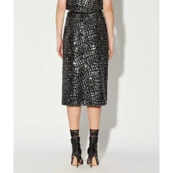 Women's Walter Baker Gatsby Josette Embellished Mesh Pencil Gypsy Skirt size 4 - Picture 2 of 7